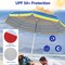 Costway 6.5 FT Patio Beach Umbrella Sun Shade Tilt Aluminum Sports Portable Carry Bag Multicolor/Blue/Turquoise/Beige